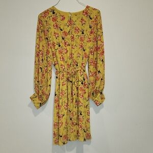 Yellow dress Long Sleeve HALOGEN Brand Floral dress
